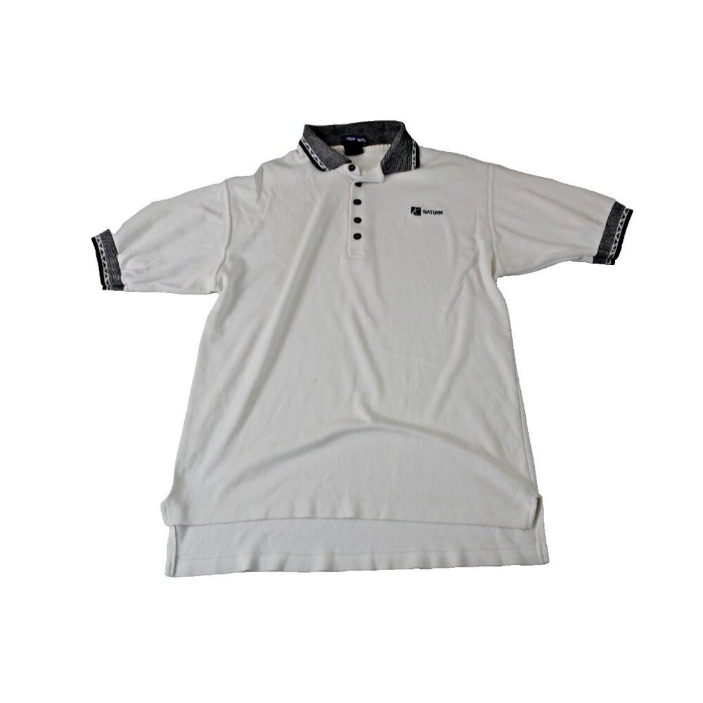 Holloway Saturn Men’s White Polo Shirt Size M Short Sleeve Cotton – STAIN